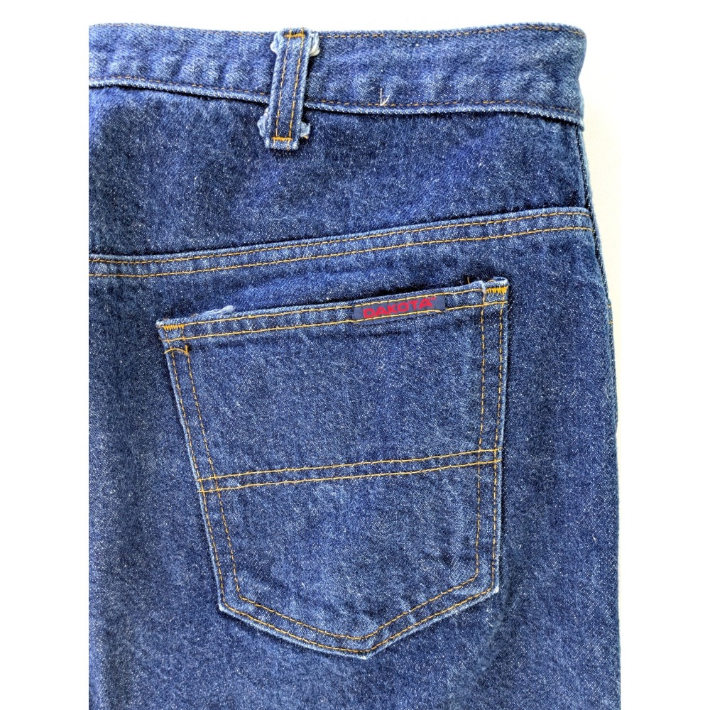Dakota Mens Workwear Jeans Dark Wash Straight Leg Made in USA Denim Blue 36x30
